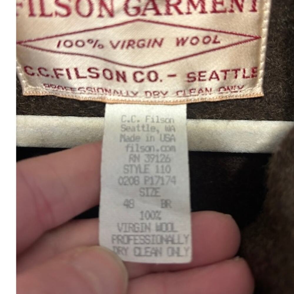 Filson Style 110 Mackinaw Wool Cruiser Jacket Brown Sz 48 USA Made Hunting Coat - Picture 9 of 16